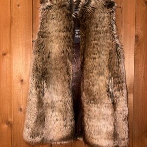 Fabulous Furs Brown Faux Fur Vest
